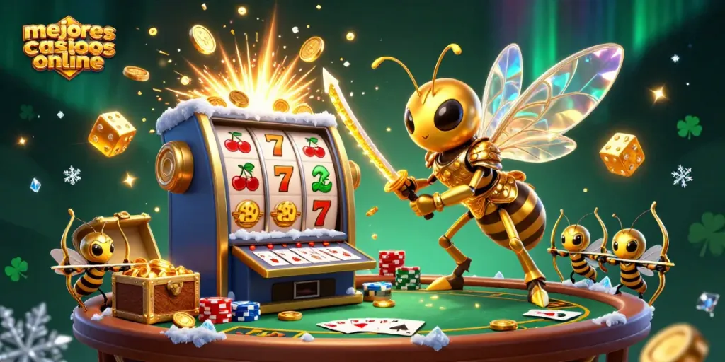 Los mejores casinos online, explosión de jackpots y acción en una escena de póker vibrante.