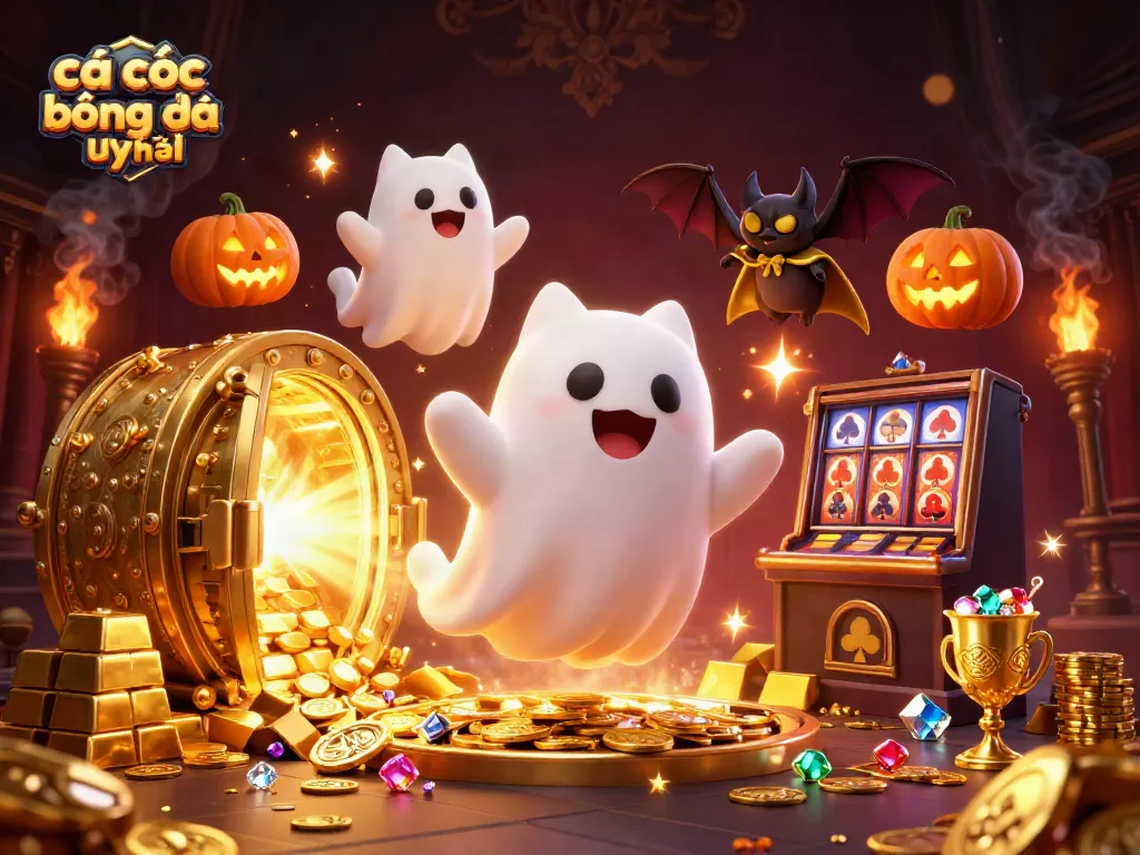 Cá cược bóng đá uy tín tại một sòng bạc ma quái với mèo hồn ma và dơi vampire.