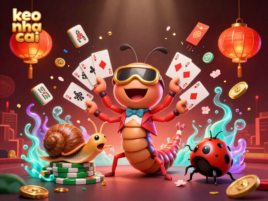 Engaging scene of keo nha cai with a millipede dealer and high-roller characters showcasing lively casino action.