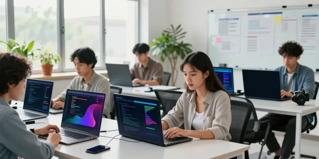 Kinetiq kHYPE developers collaborating in a modern fintech workspace.