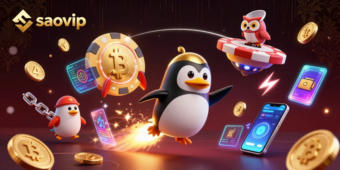Experience excitement with saovip as the golden penguin blasts through space to the casino!