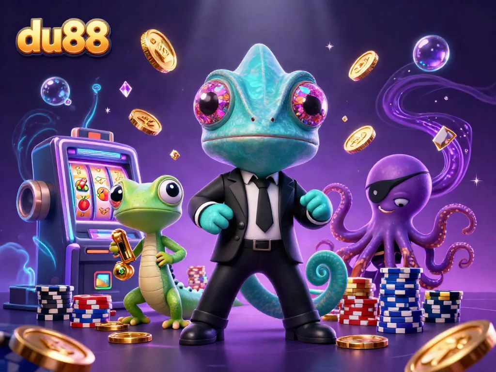 Experience thrilling gameplay at du88 with dynamic characters and jackpot excitement in a colorful casino world.