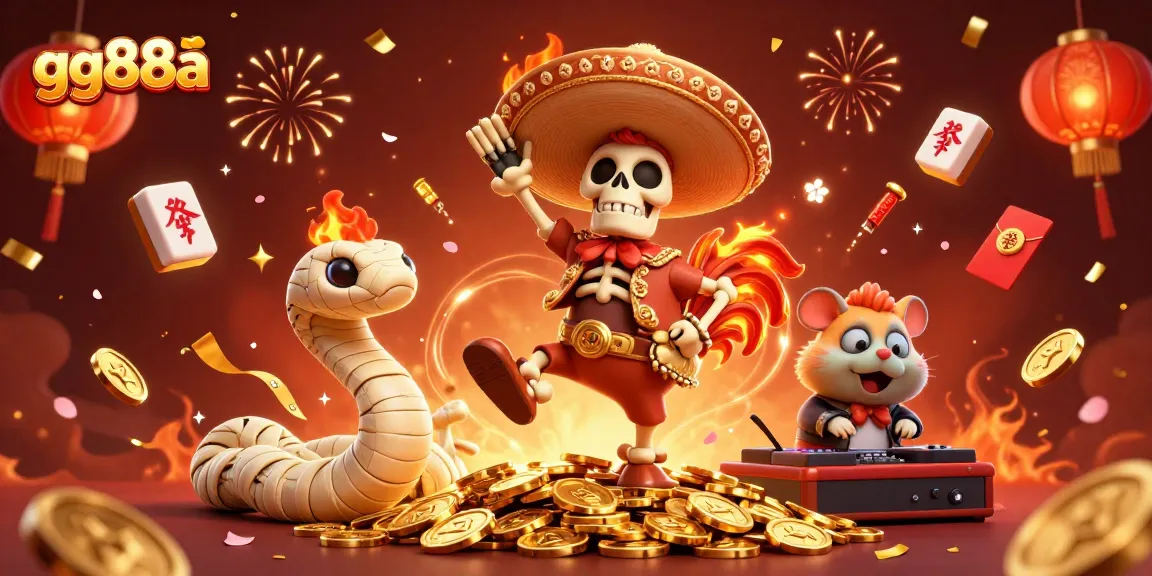 gg88a illustrates a fortune dance with vibrant characters and casino elements for an exciting gaming experience.