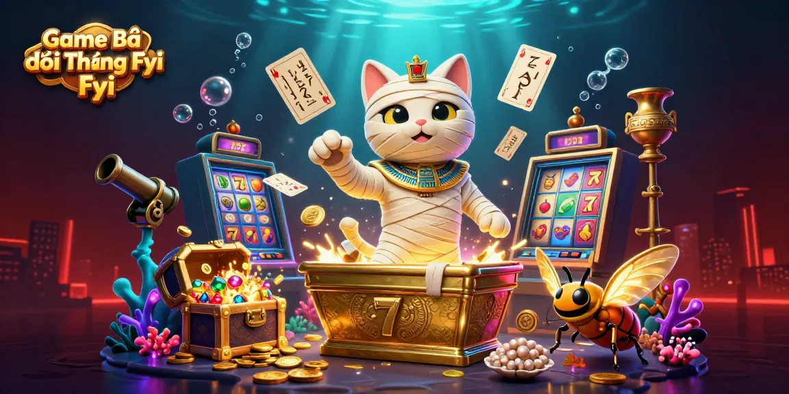 Experience the excitement of Game Bài Đổi Thưởng Fyi with a vibrant 3D casino scene featuring thrilling slot elements.