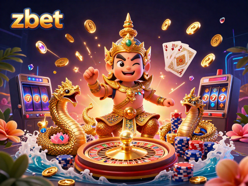 Experience thrilling gameplay at zbet with vibrant casino elements in a magical 3D scene.