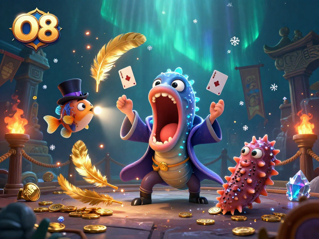 O8's vibrant magic act illustrates winning strategies with unique characters and casino elements.