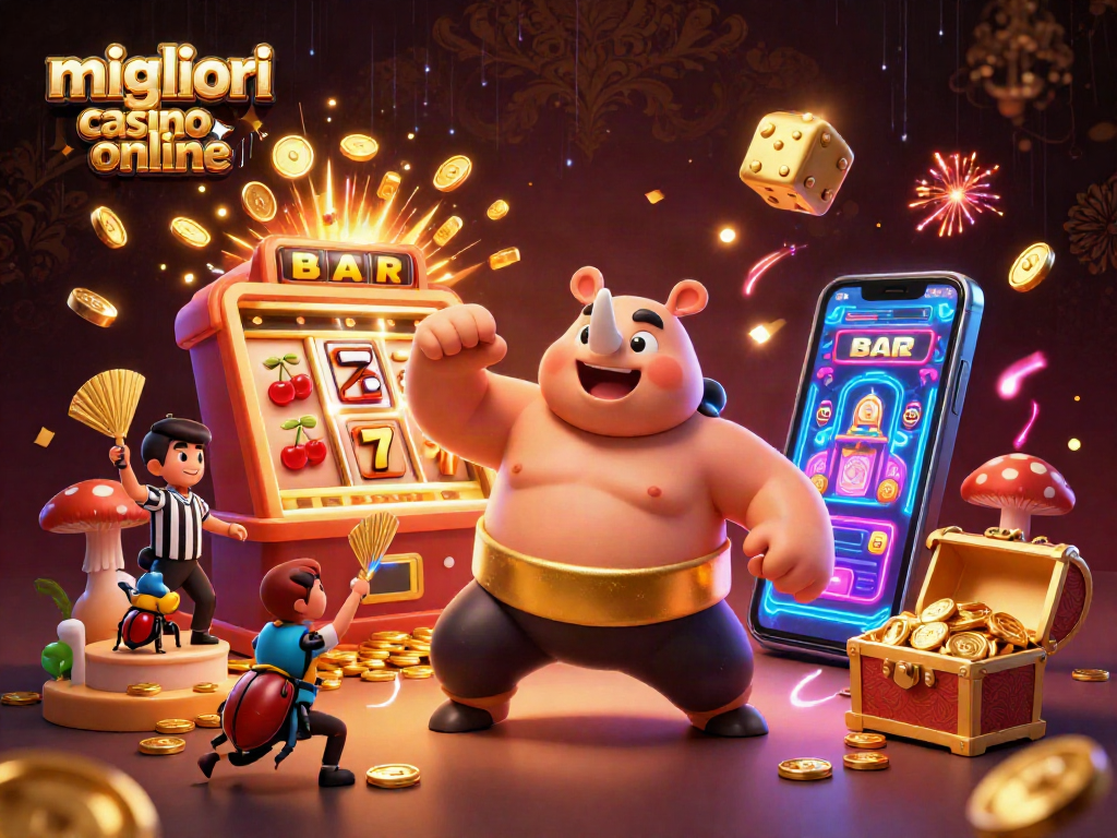 I migliori casino online offrendo giochi entusiasmanti e vincite straordinarie in un'illustrazione vivace