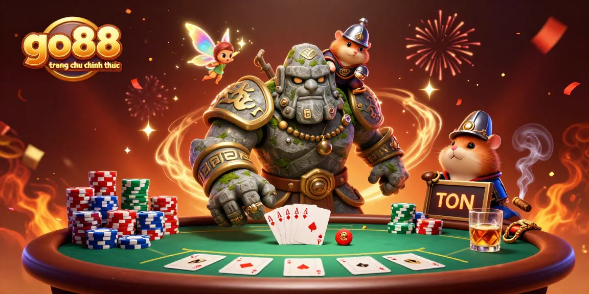 Engage in thrilling games at go88 trang chu chinh thuc with a magical scene featuring exciting poker elements.