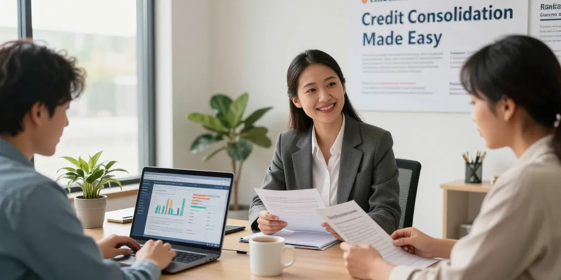 Credit Consolidation Canada consultation at https://credit-consolidation.ca, financial advisor assisting a client with credit management.