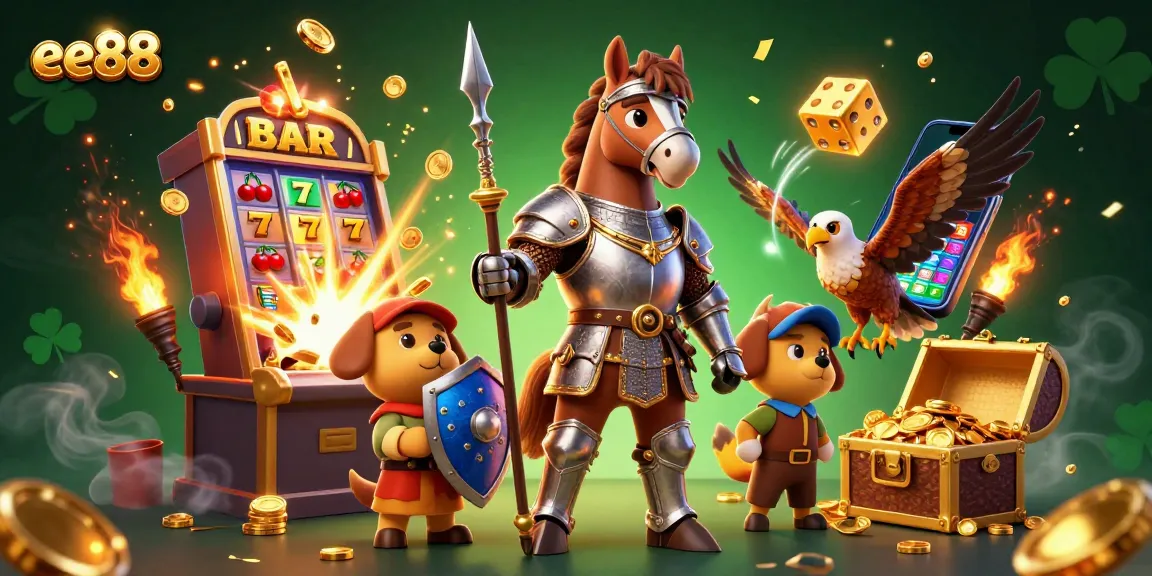 Experience excitement at ee88 with a vibrant 3D casino scene featuring dynamic gaming elements.